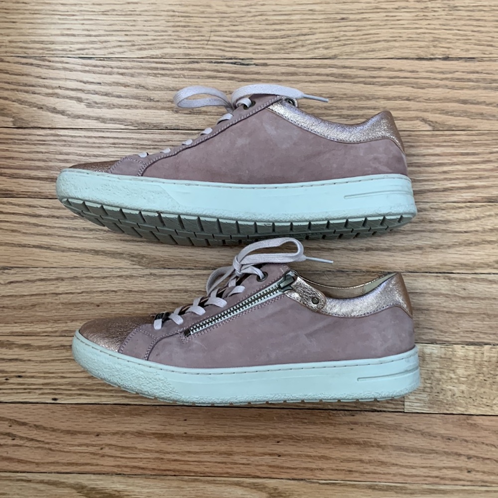 Hartjes mauve and rose gold sneakers, side zip, Size 7.5 - Picture 2 of 16
